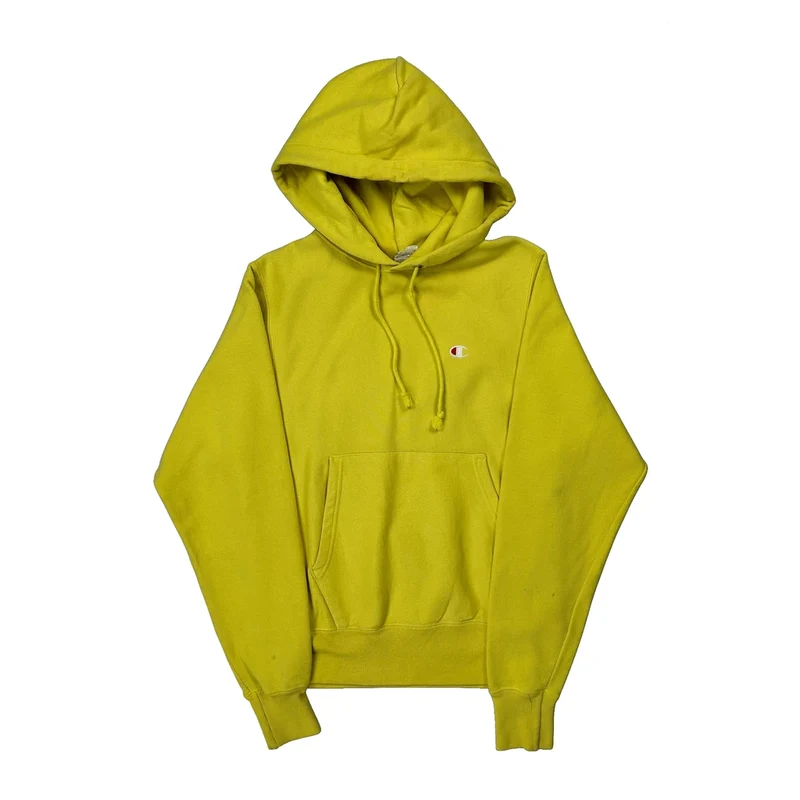 Champion Hoodie - XS Yellow Cotton Blend
