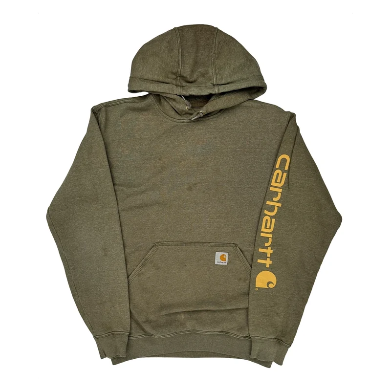 Carhartt Hoodie - Small Green Cotton Blend