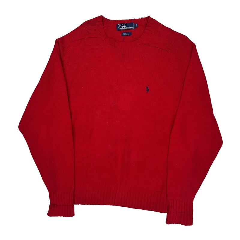 Polo By Ralph Lauren Sweater - Medium Red Cotton