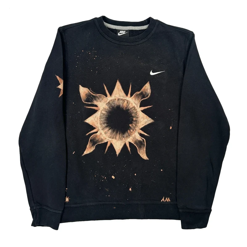 Nike Graphic Sweatshirt - Large Black Cotton