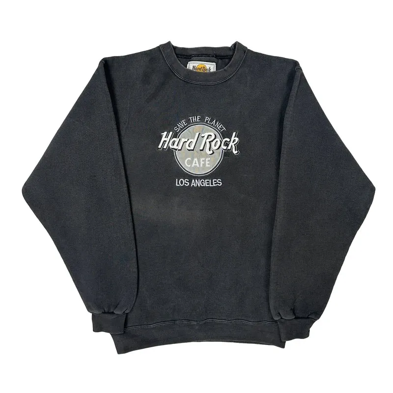 Los Angeles Hard Rock Cafe Graphic Sweatshirt - Small Black Cotton Blend