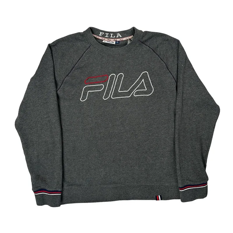 Fila Spellout Sweatshirt - Medium Gray Cotton Blend