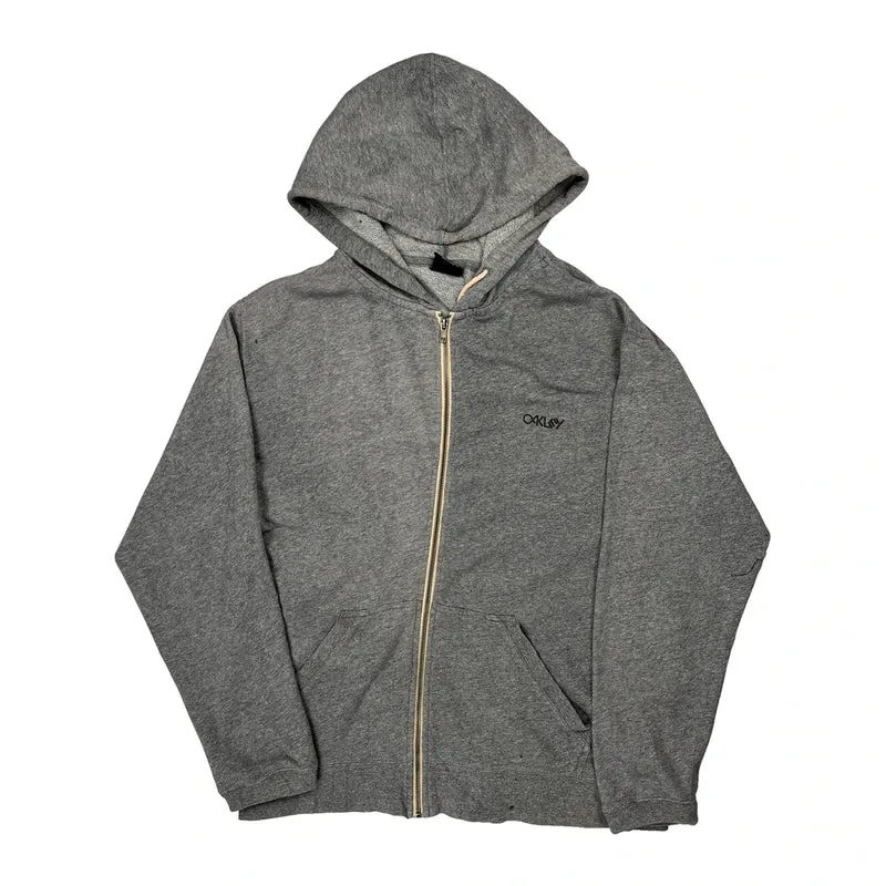 Oakley Hoodie - Large Grey Cotton Blend