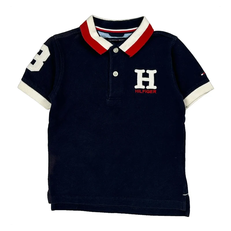 Age 4 Tommy Hilfiger Polo Shirt - Small Navy Cotton