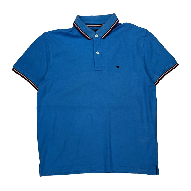 Tommy Hilfiger Polo Shirt - Medium Blue Cotton