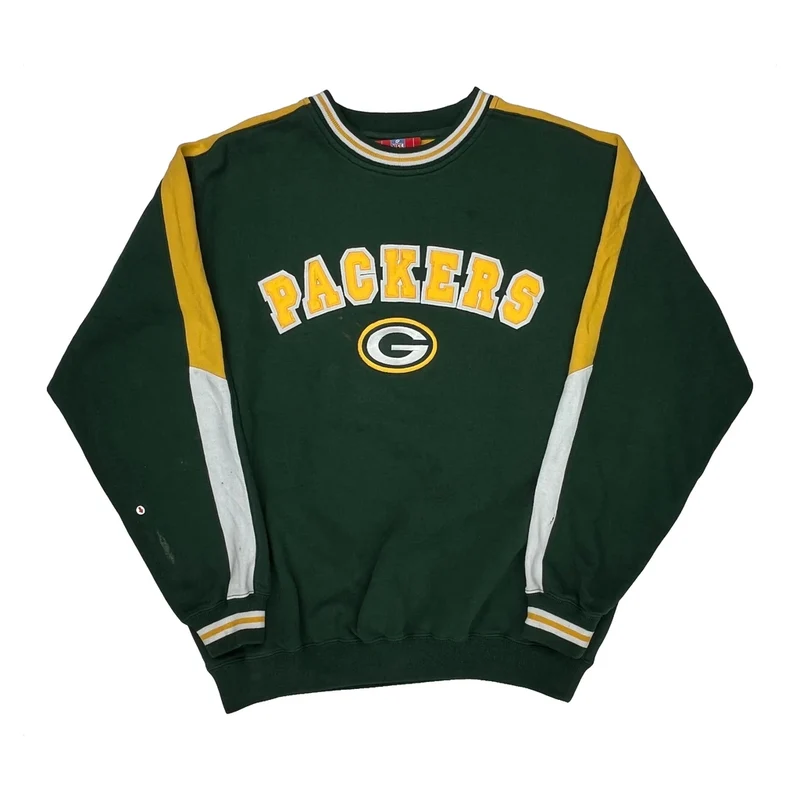 Green Bay Packers Nfl Football Sweatshirt - Medium Green Cotton