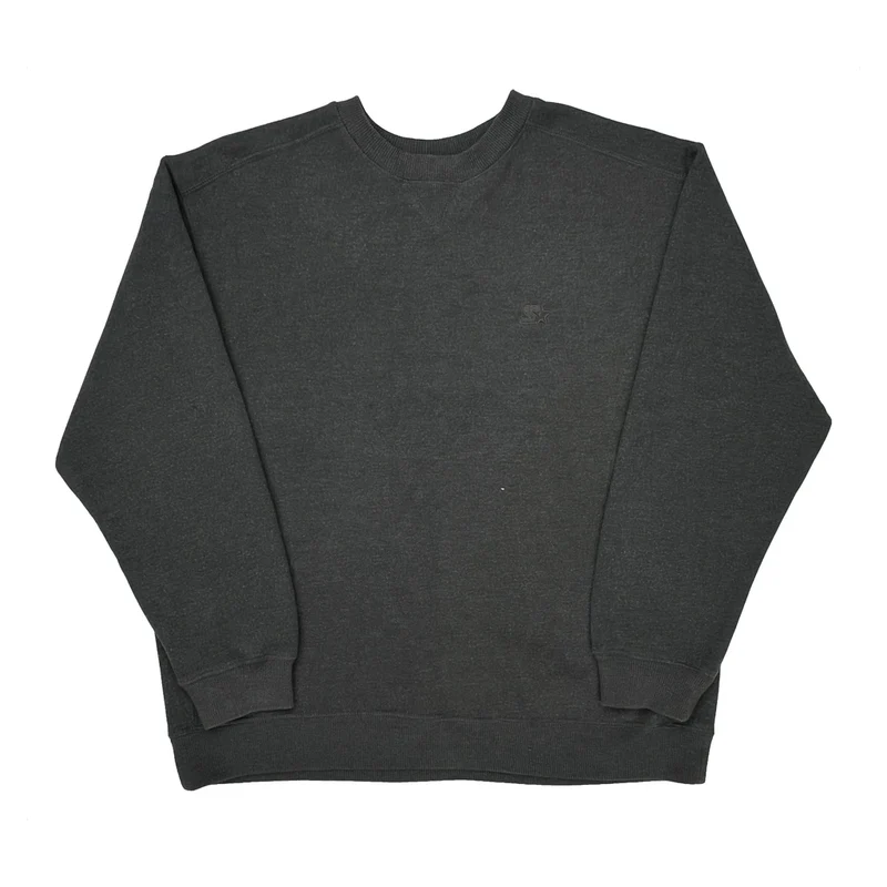 Starter Sweatshirt - Large Gray Cotton