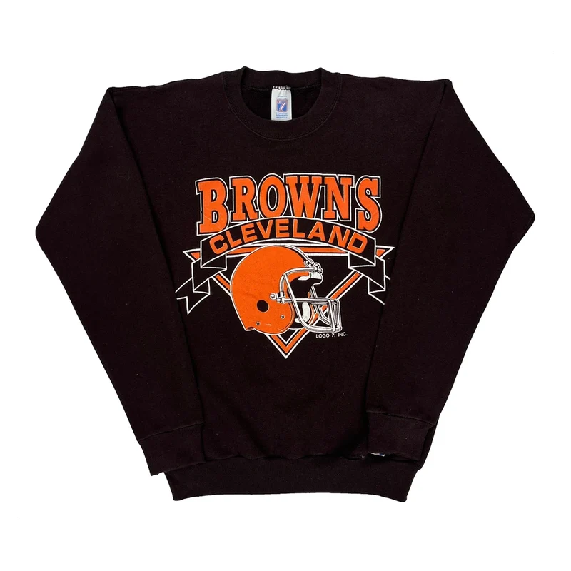 Cleveland Browns Logo Athletics Football Sweatshirt - XS Black Cotton