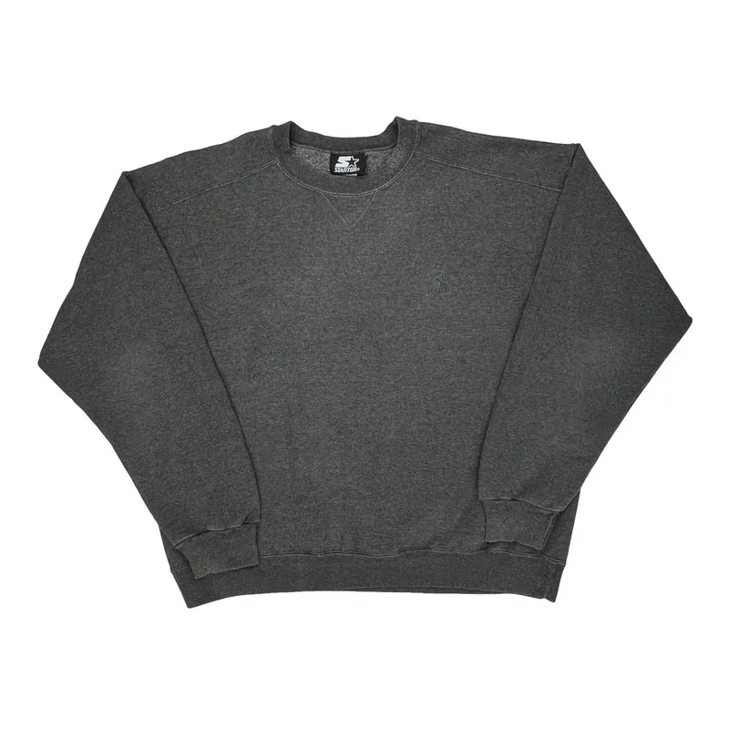 Starter Sweatshirt - Large Gray Cotton Blend