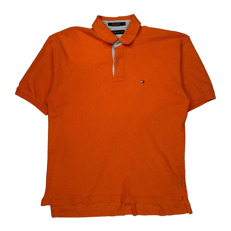 Tommy Hilfiger Polo Shirt - XL Orange Cotton