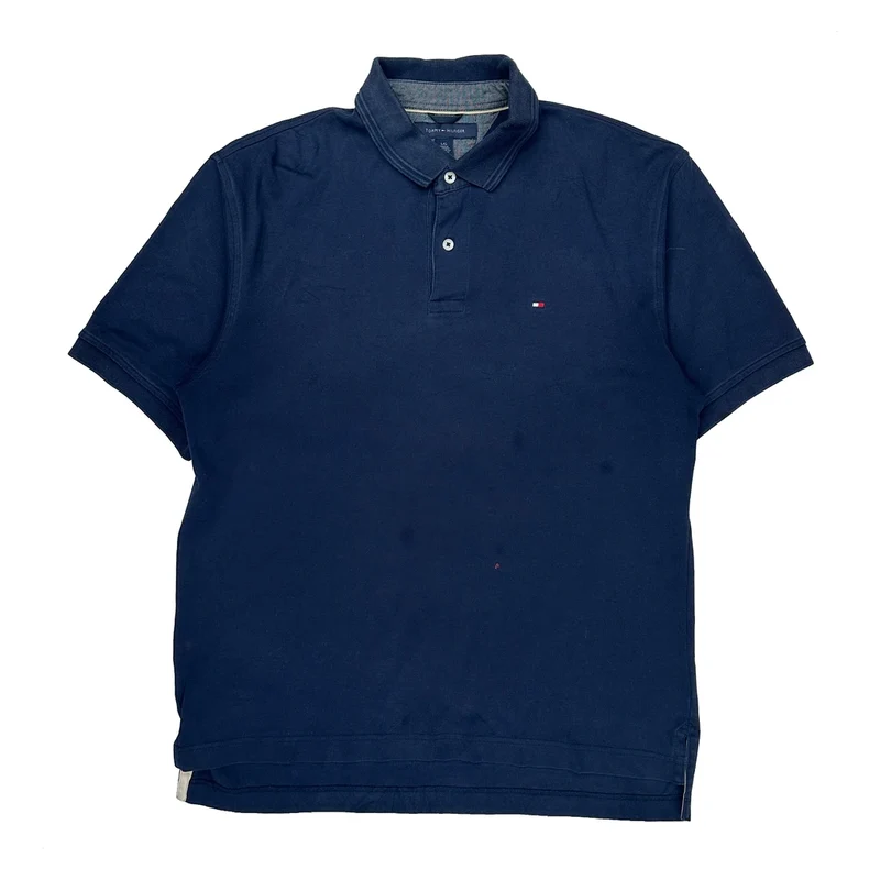 Tommy Hilfiger Polo Shirt - Large Navy Cotton