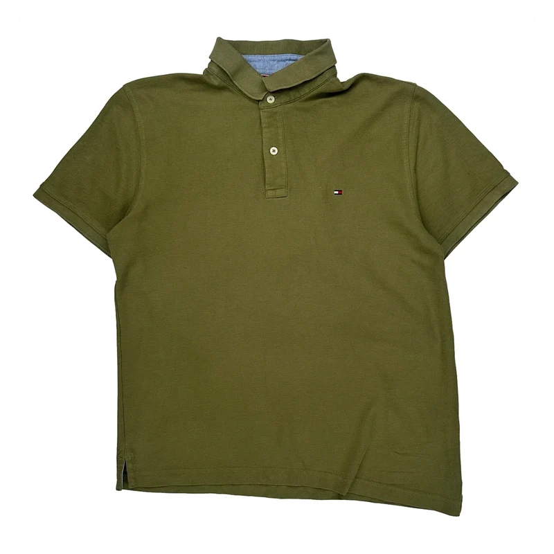 Tommy Hilfiger Polo Shirt - Large Green Cotton