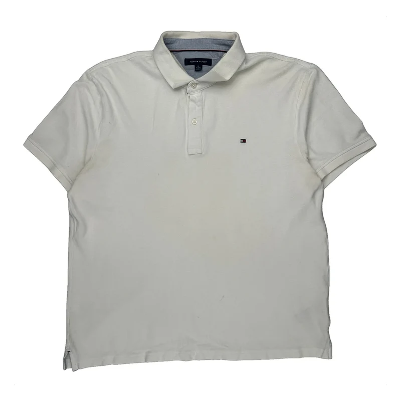 Tommy Hilfiger Polo Shirt - XL White Cotton