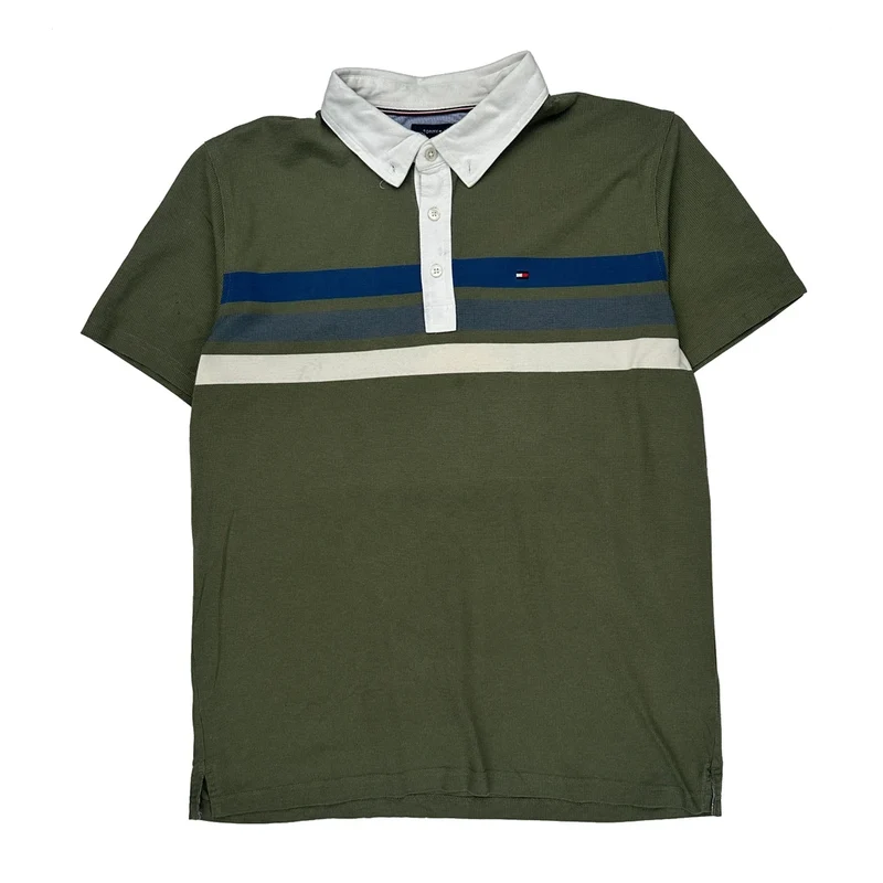 Tommy Hilfiger Slim Fit Polo Shirt - XL Green Cotton