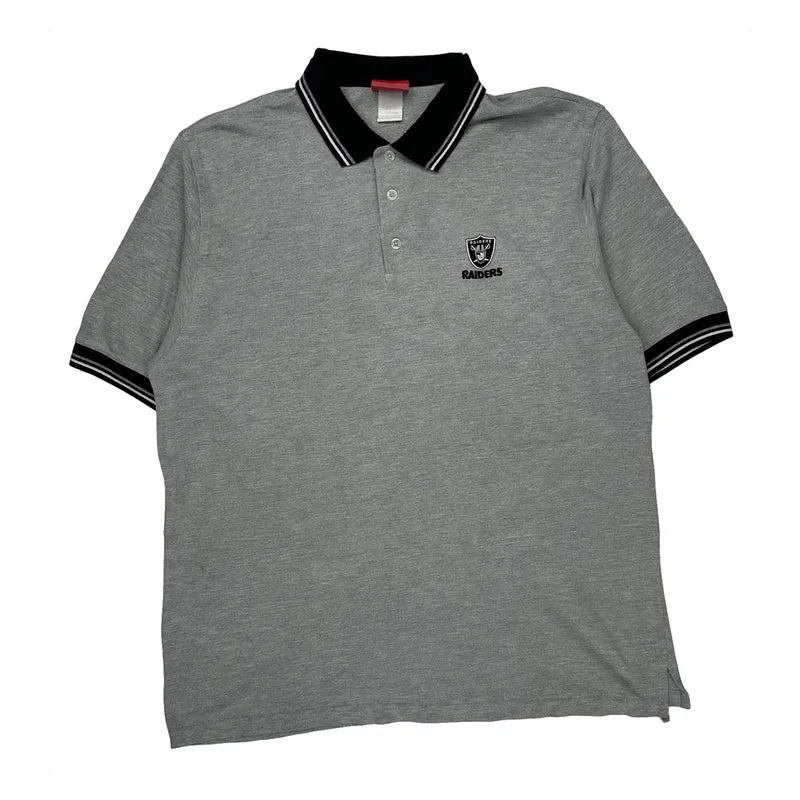 Raiders Nfl Polo Shirt - XL Gray Cotton