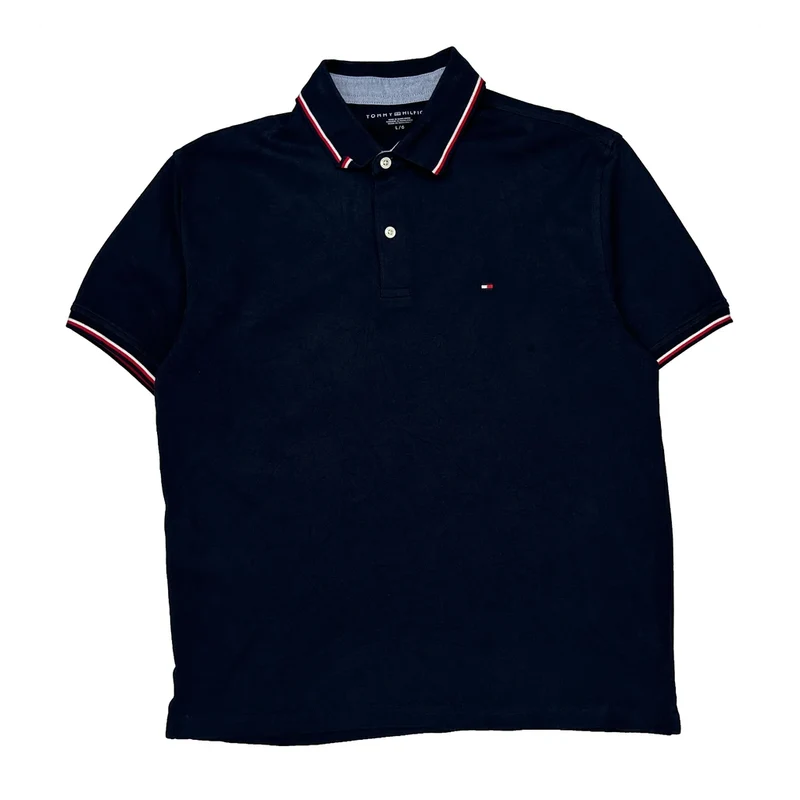 Tommy Hilfiger Polo Shirt - Large Navy Cotton