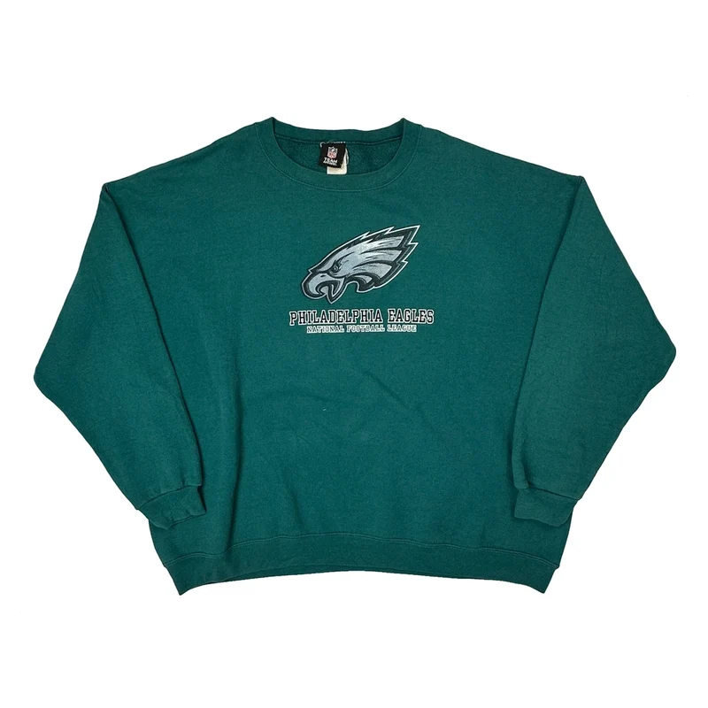 Philadelphia Eagles Nfl Football Sweatshirt - 2XL Green Cotton Blend
