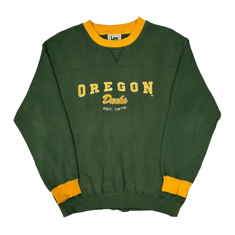 Oregon Ducks Lee Sport College Sweatshirt - Large Green Cotton