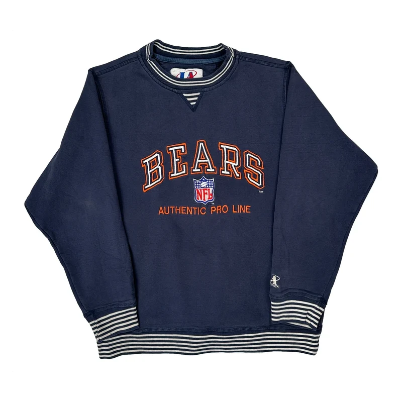 Bears Logo Athletics Football Sweatshirt - Large Navy Cotton Blend