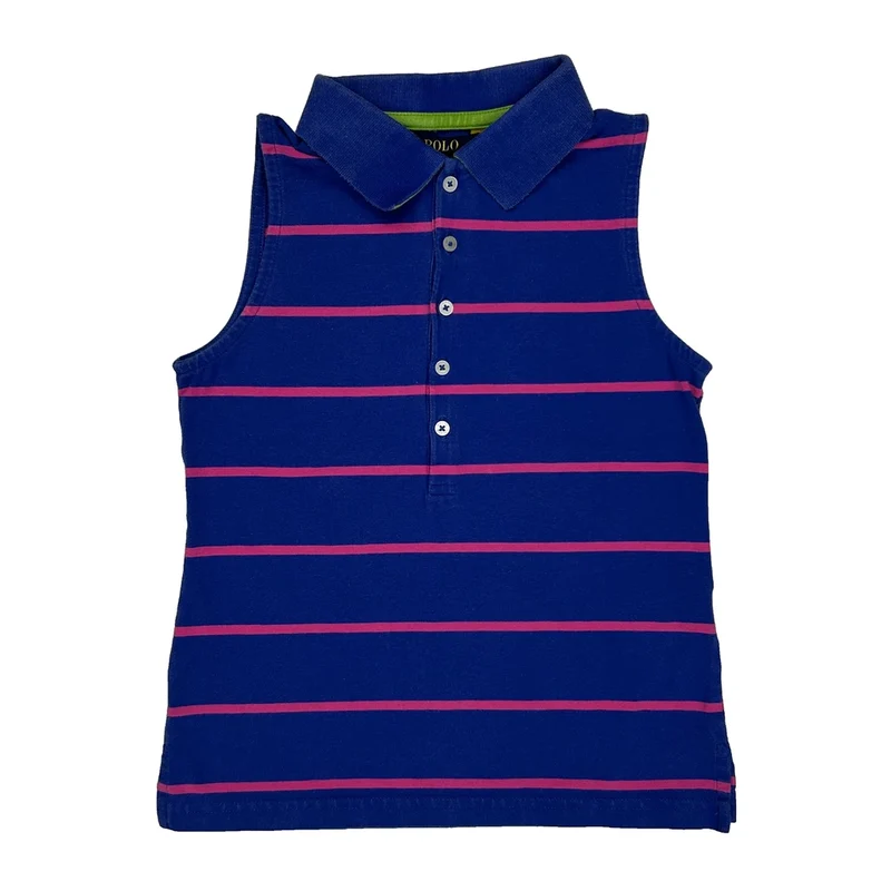 Age 7 Polo By Ralph Lauren Striped Polo Shirt - Small Blue Cotton