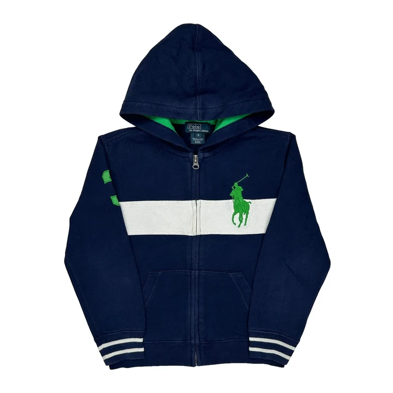 Age 6 Polo By Ralph Lauren Striped Hoodie - XS Navy Cotton