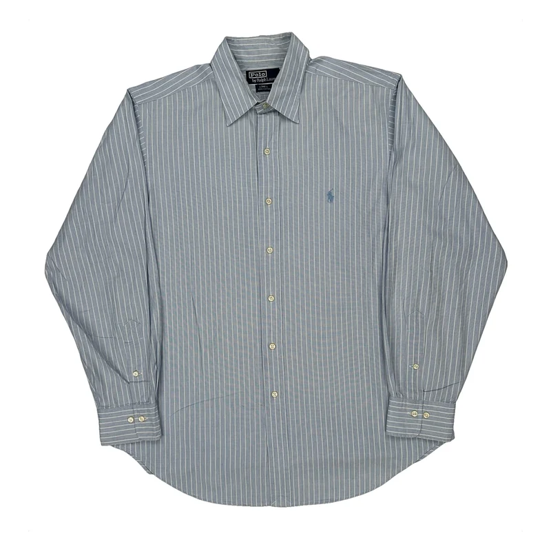 Polo By Ralph Lauren Striped Shirt - Large Blue Cotton