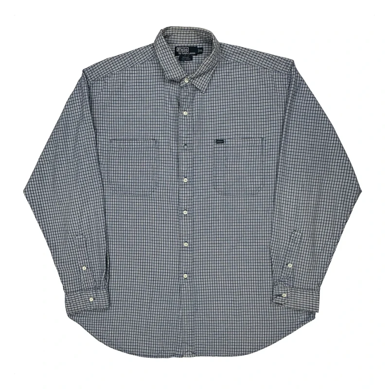 Polo By Ralph Lauren Checked Shirt - XL Blue Cotton