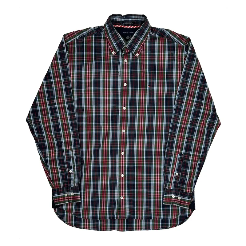 Tommy Hilfiger Checked Shirt - Medium Multicoloured Cotton