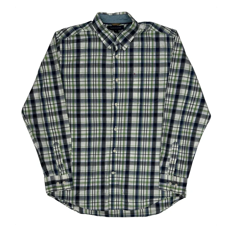 Tommy Hilfiger Checked Shirt - Medium Multicoloured Cotton