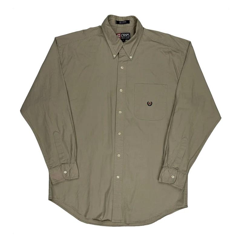 Chaps Ralph Lauren Shirt - Large Khaki Cotton