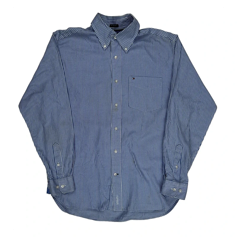 Tommy Hilfiger Checked Shirt - Small Blue Cotton