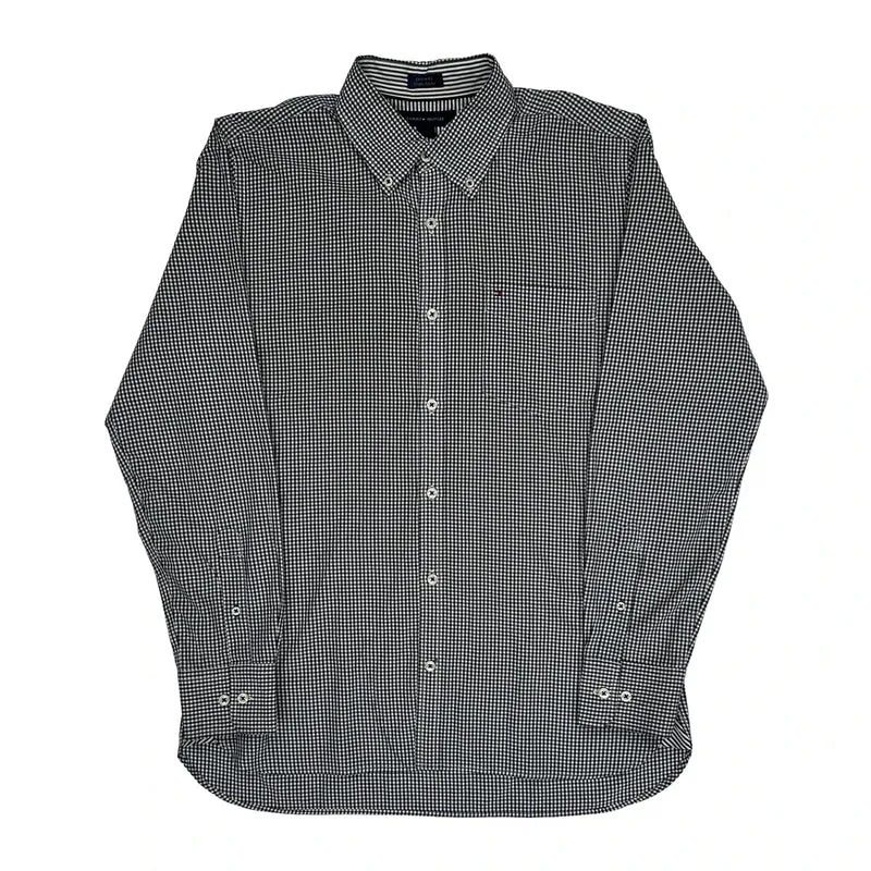 Tommy Hilfiger Checked Shirt - Medium Black & White Cotton