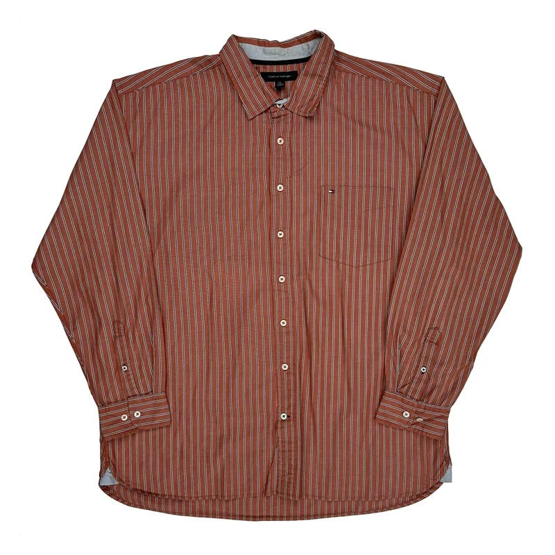 Tommy Hilfiger Striped Shirt - 2XL Red Cotton