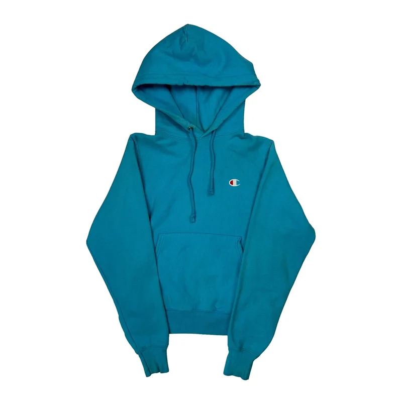 Reverse Weave Champion Hoodie - XS Blue Cotton